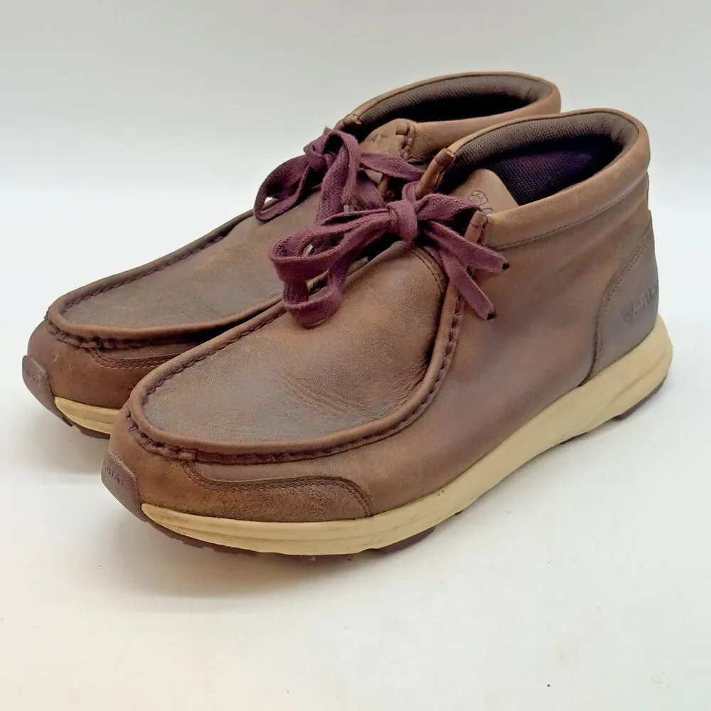 Ariat Spitfire Chukka Boots Women's 10B Brown Bomber Leather Lace Up Desert Shoe